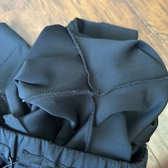 A DAY Trouser Pants Black MR Straight Leg Capri Stretch Minimalist - Picture 8 of 12